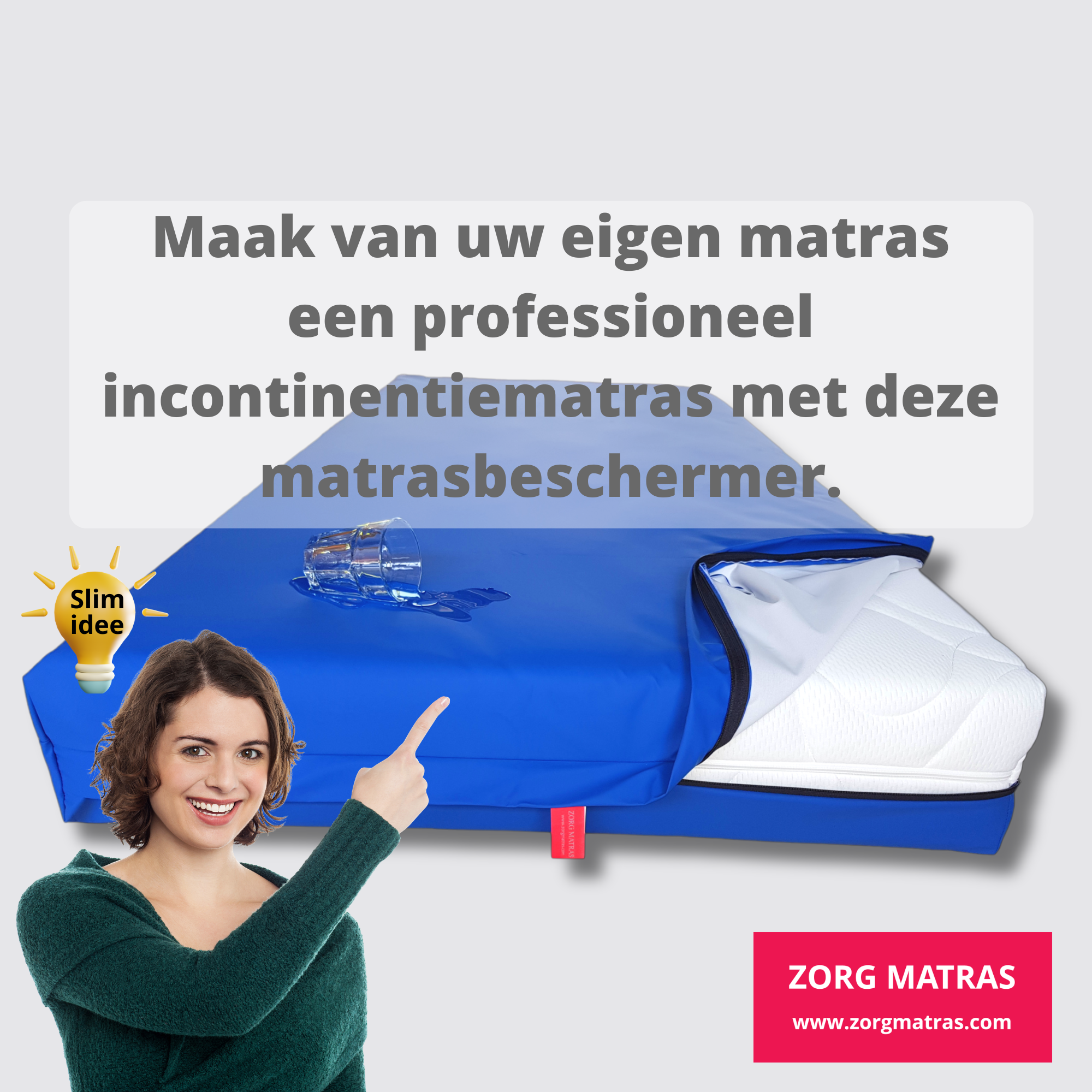 Maak met deze matrasbeschermer van uw eigen matras een professioneel incontinentiematras
